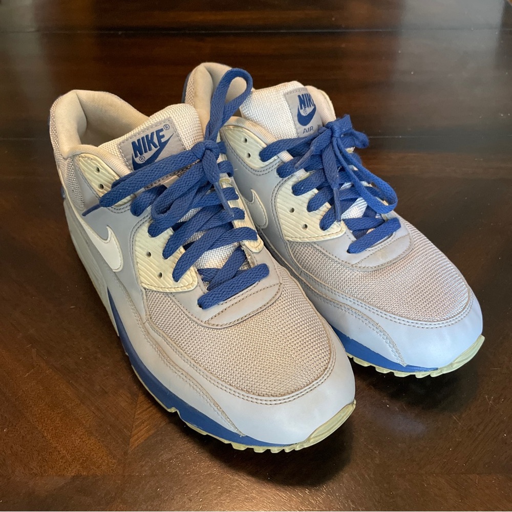 Nike Air Max 90 2012 Wolf Grey Dark Royal Mens 537384-014 Size 10.5